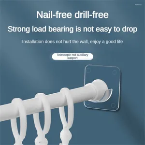 Shower Curtains /set Strong Curtain Rod Bracket Holders Hooks Self-adhesive Holder Clothes Rail Toilet Home Bathroom Accessories