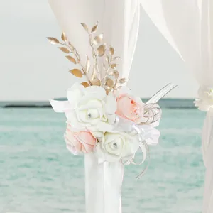 装飾的な花の結婚式のホールドバックロープカーテンタイバック式の儀式パーティーチェアベンチの装飾のためのユインテルウォールフローラルスワグ