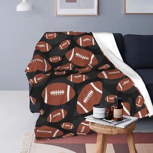 Coperte marrone e nero football coperta corallo pile peluche decorazioni tessili multifunzione lancio caldo per letto da viaggio da letto