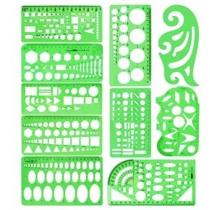 Other 10 Pcs Measuring Plastic Templates Circle Template Geometric Drawing Templates Building Jewelry Design Formwork Rulers