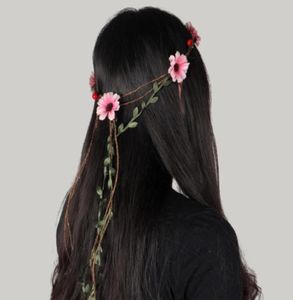 Bohemian Style Hawaii Hair Flowers Headbands Bridal Beach Wedding Party Fasinators Cheap Women Girls Guest Silk Atrifical Flowers 4099525