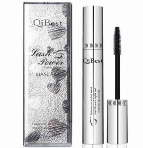 Qi Bushy mascara vattentät nonsmudge silikonborste 3d kolossal svart mascara fiber ögonmakeup silver rör1899991