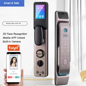 Lock Face Recognition Smart Door Lock With Camera Tuya APP Remote Control Smart Fingerprint Digital Password Electronic Door Lock