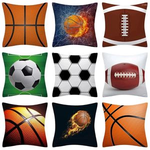 Подушка футбольный баскетбольный принт с рисунком полиэфирного волокна для домашней гостиной диван диван 45x45 см