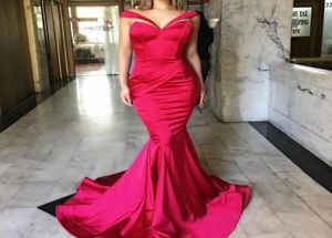 Sexy Red Evening Gown Schatz Flecken Meerjungfrau Lange formelle Prom -Party -Kleider 2017 Schneller Satin Custom Made Vestido Longo1074277