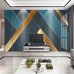 Wallpapers Milofi Custom 3D Geometric Line TV Background Wallpaper Mural