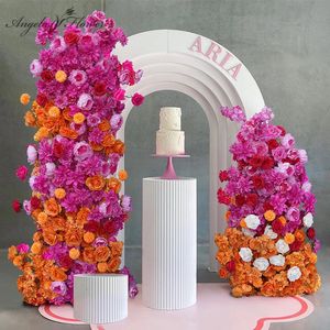 Luksusowe 5D kolorowe tło ślubne łuk KT dec decar Floral aranżacja podłogowa kwiat Rząd impreza impreza