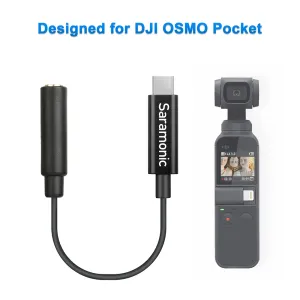 Tillbehör Saramonic SRC2006/SRC2007 3,5 mm TRS (Kvinna) Jack till USB Typec (Man) Audio Adapter för DJI Osmo Pocket/Action