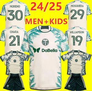 2024 Portland Away Jersey Timbers Soccer koszulki piłkarskie 24 25 Chara 21 Williamson 19 Mosquera 29 Moreno 30 Dojrzała Antony Chara Loria Unites Us Kids Kits Football Shirt 888