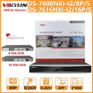 Cords Vikylin Acusense 4k Nvr Ds7608nxii2/8p/s Ds7616nxii2/16p/s 8/16ch 2 Sata for Poe Ip Camera Cctv Video Recorder H.265+