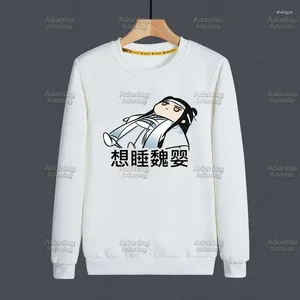 Herren Hoodies Mo Dao Zu Shi Grafik Wei Wuxian Lan Wangji süße Männer Herbst Sweatshirt Hip Hop Hoodie für klassische Pullover Tops Weiß lässig
