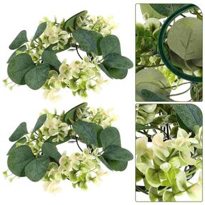 Dekoracyjne kwiaty 2 szt. Pullowy świecznik Garland Mini Pierścienie świąteczne Wewrawki Silk Flower Wedding Table Centerpiece