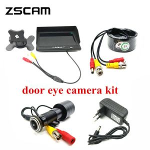 System Home Security CCTV Kit IMX307 0.0001 Lux Door Eye 1080p AHD PeePhole -Kamera mit 7 LNCH AHD IPS Monitor DVR Wired Video Recorder