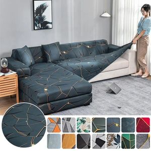 Coperchi di sedie in stile Cover di divano stampato a forma Nordic L forma angolare ad alta elastica rimovibile per arredamento per la casa