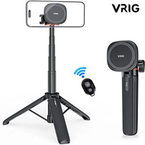 Tripods Vrig Magnetic Extend Selfie Stick Tripod with 1/4" Magnet Tripod Mount Cell Phone Tripod Stand for MagSafe Iphone Android phone