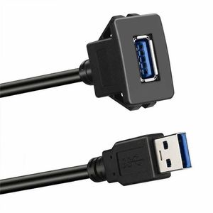 USB 3.0 Panel Floş Montaj Uzatma Kablosu Tokalı Araba Kamyonu Tekne Motosiklet Gösterge Tablosu 1m Kamyon Gösterge Tablosu Kablosu