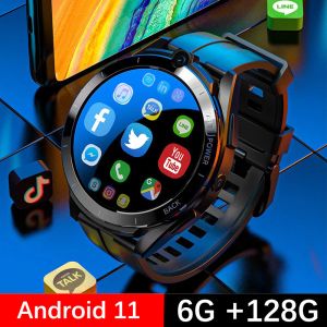 Смотреть LZAKMR Новый Android 11 6G Smart Wwatch Men 900mh GPS Двойные камеры Wi -Fi Спортивные часы для Apple Samsung Huawei