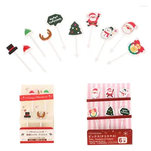 Forks Christmas Fruit Fork Cute Children's Pick Cartoon Tree Hat Suitable For Lunch Box Cupcake Decoration Party