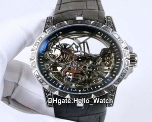 Yeni Excalibur 46 10 O039Clock Tourbillon RDDBEX0479 Otomatik Erkekler İzle Çelik Vintage Gravür Kılıfı İskelet Dalığı Str3767606