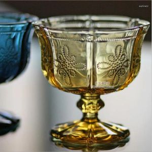Vinglasögon Champagne Cup Cocktail Glass Whisky Cups Crystal Sculpture Juice Goblet Graved Color