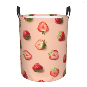 Laundry Bags Foldable Basket For Dirty Clothes Sweet Strawberries Storage Hamper Kids Baby Home Organizer