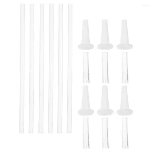 Copas descartáveis palhas 6 sets Camping Pot Belly Cup Straw Fitness Sports Water Water Silicone Conveniente