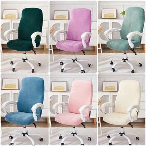 Chair Covers Elastic Velvet Office Cover Computer Slipcover Stretch Rotatable Armchair Seat Case Protector Home Housse De Chaise