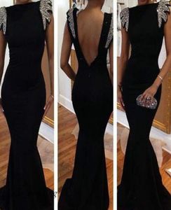 Black Open Back Вечерние платья русалка без спинки роскошные уникальные длинные вечерние платья vestidos de fiesta3169221