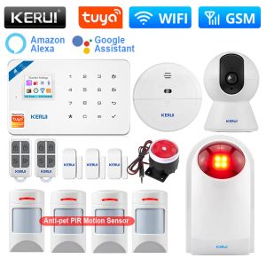 Kits KERUI W181 Smart Security Alarm System GSM Tuya WIFI Home Security Burglar AntiPet Motion Detector Door Window Sensor