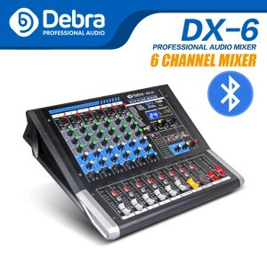 Acessórios Debra Audio DX6 6Cannel Audio Mixer DJ Controler Sound Board com 24 DSP Efeito USB Bluetooth para DJ Recording Studio