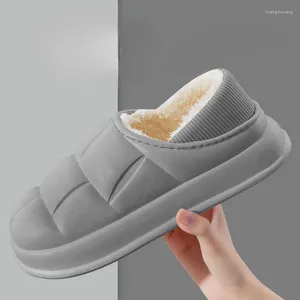 Hausschuhen Schuh für Männer Winter Herren leicht zu reinigen wasserdichte trendige All-Match-Außenhause Home Slipper Einfache Mode Freizeitschuhe