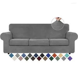 Travesseiro weerrw 4 peças Velvet High Stretch Couch Tamas para 3 Slipcovers Slipcovers Protetor de móveis laváveis