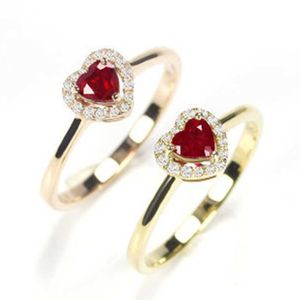 Chenrui new electroplating diamond peach heart ring popular fashion engagement jewelry