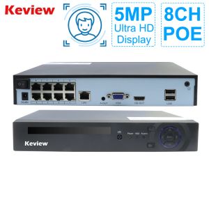 Recorder Keview H.265 4/8ch Poe NVR Security IP Camera Video Surveillance CCTV System P2P 8MP 5MP2MP Network Recorder Face Detect