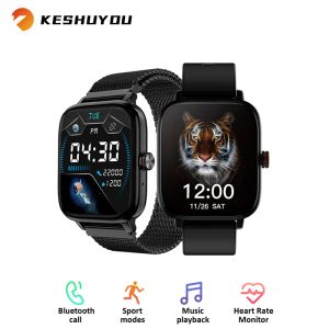 Watches Keshuyou Svar Ring Smart Watch Men Sports Mode Weather Message påminnelse Smart titta på kvinnor barn för Android iOS gratis frakt