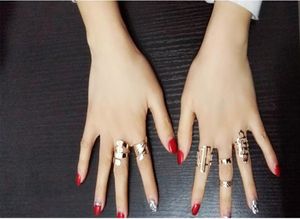 Billig cool guldmetallstack Skull Bow Bridal Jewelry Nail Band Midfinger Top Ring Set High Quality Rings4033565