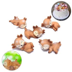 Party Supplies 1Pc Cute Sleeping Baby Deer Cake Dessert Insert Birthday Toppers Decoration Boy Girl Shower