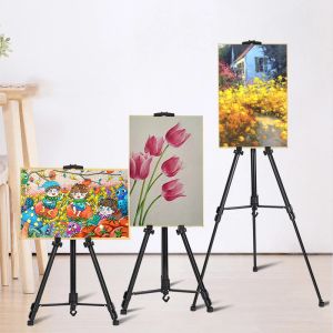 Easels Foldable Iron Stand Art Frame Artist Tripod Adjustable Height Carrying Bag for Painting Desktop Floor