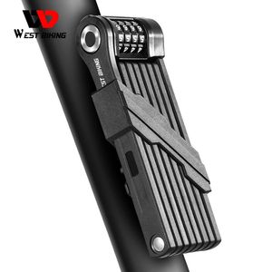 WEST BIKING Anti Theft Combination Lock Bicycle Folding Chain Heavy Duty Safety Motorcycle MTB Road Bike Electric 240401