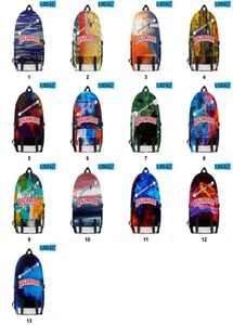 13 Stili Backwoods Diagonale Zipper Care Ink Painting Backpack for Men Boys Laptop 2 cinghie da viaggio da viaggio BASS BASS4759283