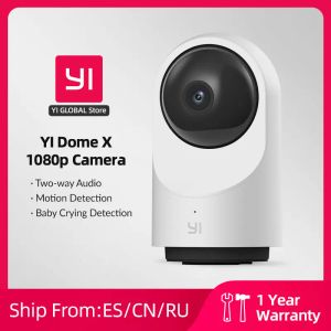 インターコムYIドームカメラX 1080P HD IPセキュリティ屋内カメラ付きWiFi、時間経過ヒューマンペットAI、音声アシスタント互換性
