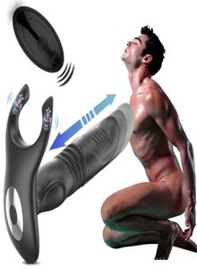 Descompressão brinquedo telescópico Vibradores anais vibratórios para homens atraso ejaculação sem fio remoto plug de massager prostato Dild7343444