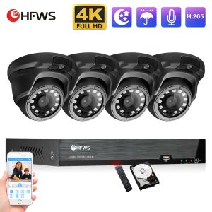 System 8MP POE Security Camera System Video Recorder Surveillance Camera Kit 8Ch NVR Outdoor CCTV för hemmet