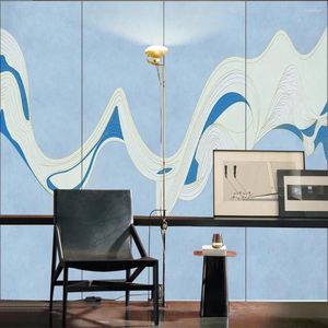 Bakgrundsbilder Milofi Anpassad stor tapet Mural 3D Minimalistisk abstrakt linjesrökfärg Landskapsbakgrund