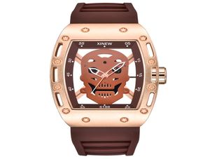 Neue Mode Ankunft Zustrom von Männern und Herren Uhren kreative Fashion Hollow Skull Quarz Watch männlicher Quarz Uhr Sonderes Laden F1560132