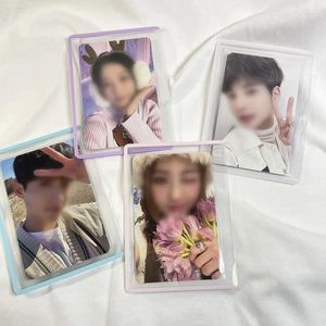 Frames 10pcs farbenfrohe KPOP Hard Card -Ärmel Transparenz Film Überdacher kleiner Kartenschutzhalter Makkaron Farbschütze