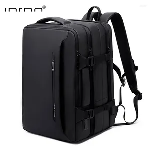 Backpack Inrnn Men expansível de 17 polegadas laptop S impermeável USB carregamento macho de grande capacidade de viagem sacos de negócios