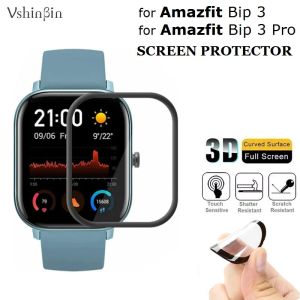 Relógios 100pcs 3D Protetor de tela macia para Amazfit BIP 3 Pro Smart Watch Cover Completo Scr Scratchproof Film para Amazfit BIP3