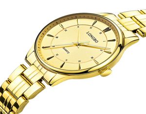 2020 Longbo Quartz Watch Lovers Watches Frauen Männer Paar analog Uhren Ledergelenkwatches Fashion Casual Uhren Gold 1PCS 8022189611