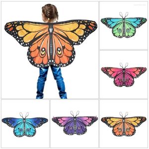 Schals Kinder Festival Butterfly Wings Cape Girls Feen -Schalpixie Umhang Kostüm Kostüm Geschenk Buntes Partyholiday DIY Dekoration